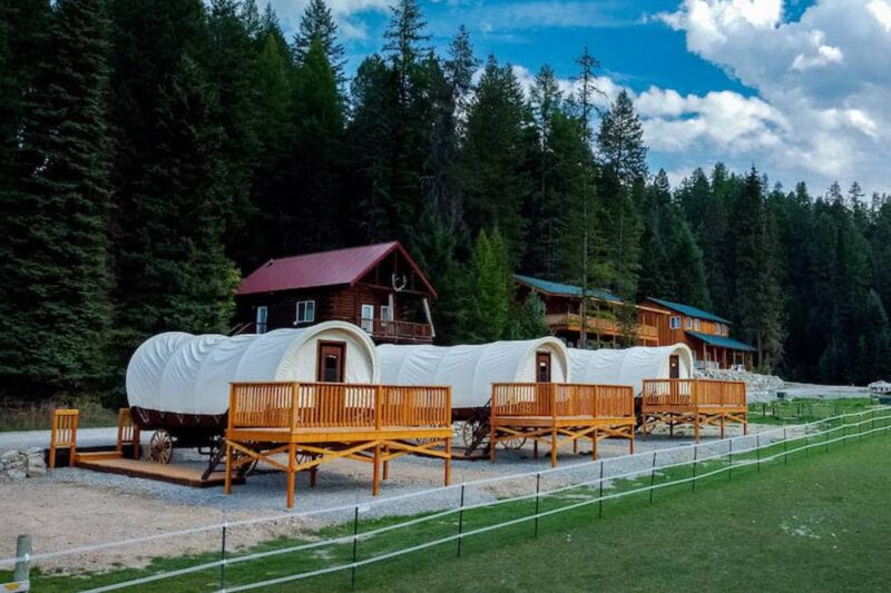 Covered Wagon Lodging at Bar W Guest Ranch in Montana