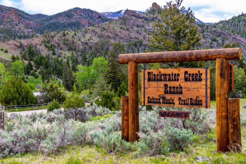 Entrance to Blackwater Creek Ranch in Wyoming