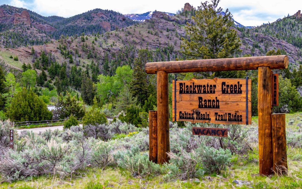 Entrance to Blackwater Creek Ranch in Wyoming