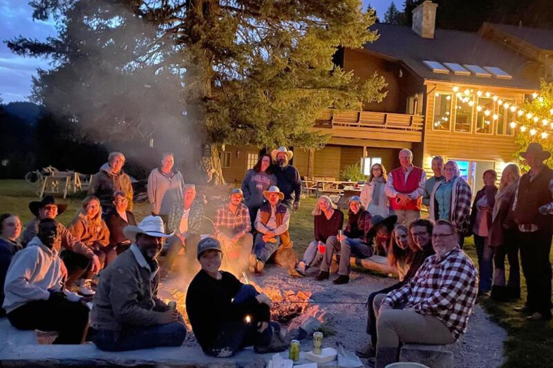 Fireside with new Friends at Bar W Guest Ranch in Montana